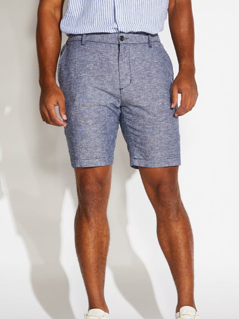 Civil Society Navy Linen Blend 8" Shorts